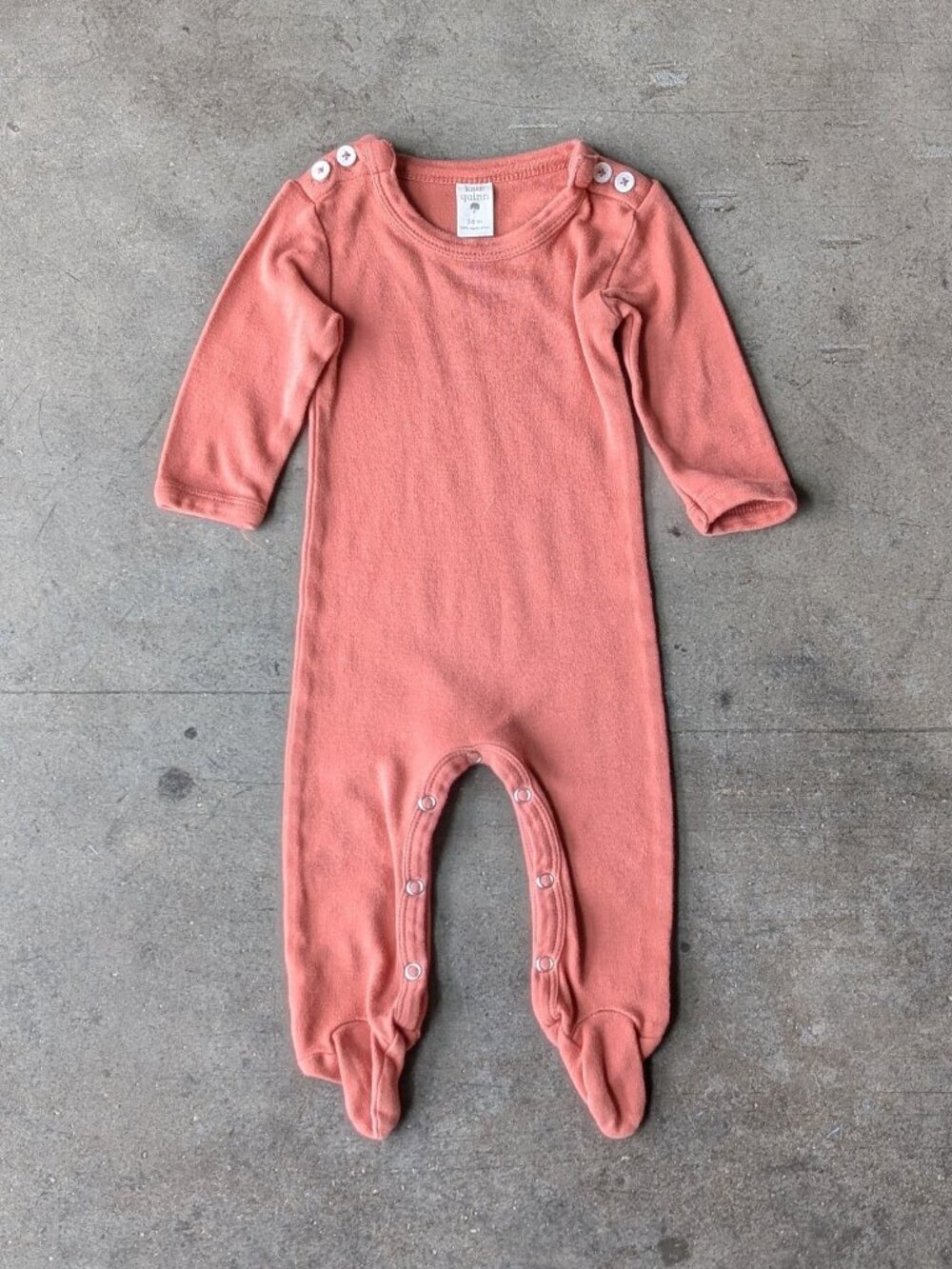 Kate Quinn Long Sleeve Footie One Piece Organic Cotton Orange size 3-6M